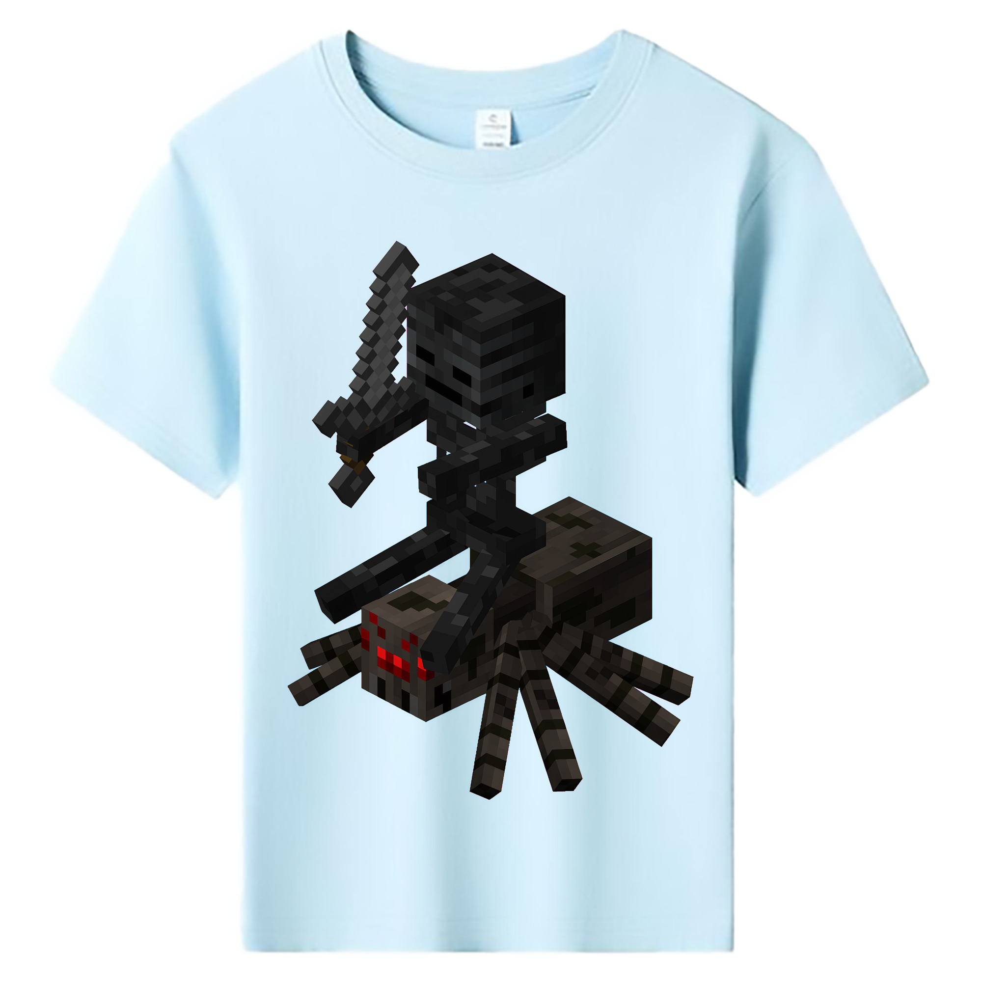 （画像用） マインクラフト ブロックの世界 Minecraft MC Block world 綿100％キッズTシャツ（フロントプリント）